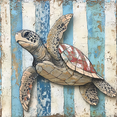Nautical Sign, Sea Turtle Sign, DCO-02565, Sign For Wreath, 10x10